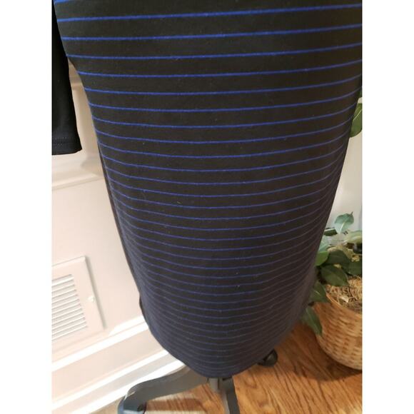 Spense Sheath Dress Women's Size 10 Blue Striped Rayon Stretch Long Sleeve - Picture 9 of 12